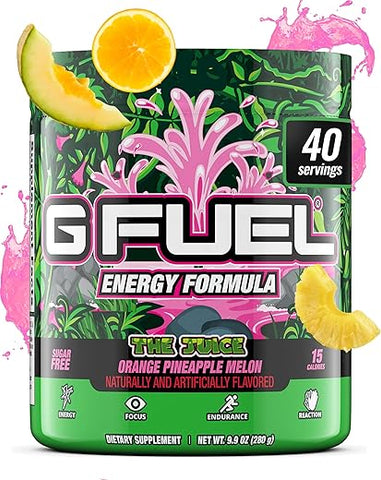 The Juice: Pó Energético, Sem Açúcar, Cafeína Limpa, Suplemento para Foco, Mistura para Água, Sabor Laranja e Abacaxi - G Fuel
