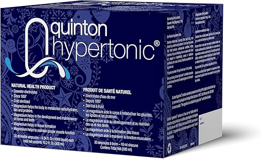 Original Quinton Solução Hipertônica – Hidratação com Água do Mar – Minerais Líquidos com Eletrólitos para Recuperação Muscular, Reposição Mineral de Resistência (30ml) - Quicksilver Scientific