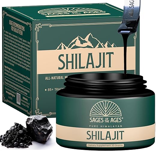 Sages Of The Ages - Shilajit Puro Himalaia Resina 85 Minerais Traços, Testado em Laboratório para Homens 78% Ácido Fúlvico, Grau Ouro Shilajit Puro Himalaia Orgânico (30g)