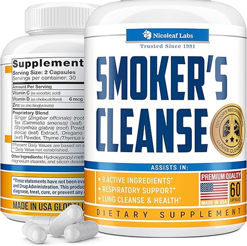 NICOLEAF LABS - Smoker’s Cleanse – Auxílio para Parar de Fumar | Limpeza e Desintoxicação | Marca em Destaque