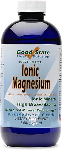Magnésio Iônico 8 oz – Natural – Tecnologia Mineral Nano Tamanho – Grau Profissional – Suporta Química Saudável - Good State