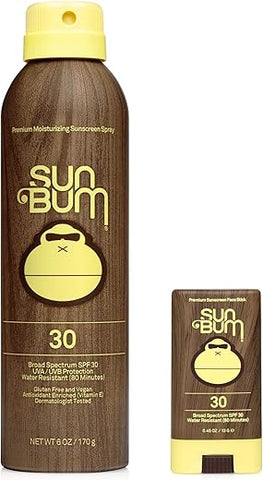 Original Spray e Stick Facial FPS 30 Vegano e Amigo dos Recifes (octinoxate) – Proteção Solar - Sun Bum