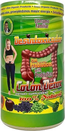 Elias Organic Products - Desintoxicador Colon Detox 100% Natural em Pó Exclusivo de 22 oz (624 g)