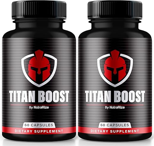 NutraRize - Titan Boost – Suplemento Masculino para Aumento de Desempenho – 2 Unidades – Fórmula Potente com Tongkat Ali e Wild Yam Root – Oficial