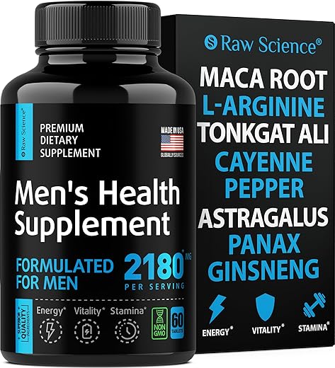 S RAW SCIENCE - Suplemento Masculino de Óxido Nítrico – Raiz de Maca Negra, L-Arginina, Tongkat Ali Longjack, Ginseng, Tribulus Terrestris, Muira Puama – Fertilidade Masculina, Saúde Masculina, Resistência – Marca: [nome da marca]