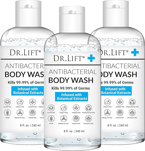 DR. LIFT - Sabonete Líquido Antibacteriano, 240 ml (Pacote com 3) – Suave