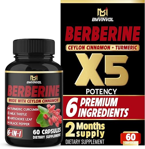 BMVINVOL - Berberina com Canela do Ceilão, Cúrcuma, Cardo de Leite, Alcachofra, Pimenta Preta – 60 Unidades – Embalagem de 1
