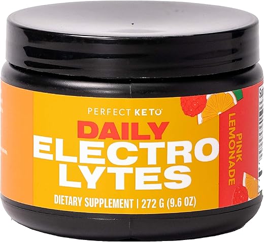 Pó de Eletrólitos – Sem Açúcar e Glúten, Mistura para Bebida de Eletrólitos, Suplemento de Sódio, Magnésio, Cálcio e Potássio, Hidratação, Recuperação - Perfect Keto