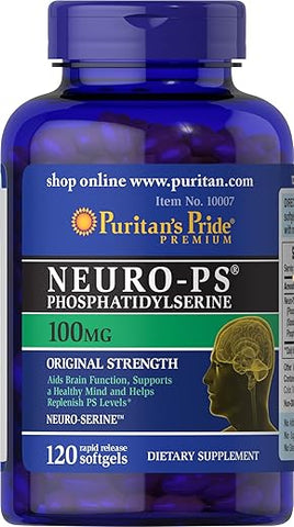 Puritan's Pride - Puritan’s Pride Neuro-PS – Melhora a Função Cerebral* Nootrópico 100 mg Softgels, 120 Unidades (Pacote de 1)