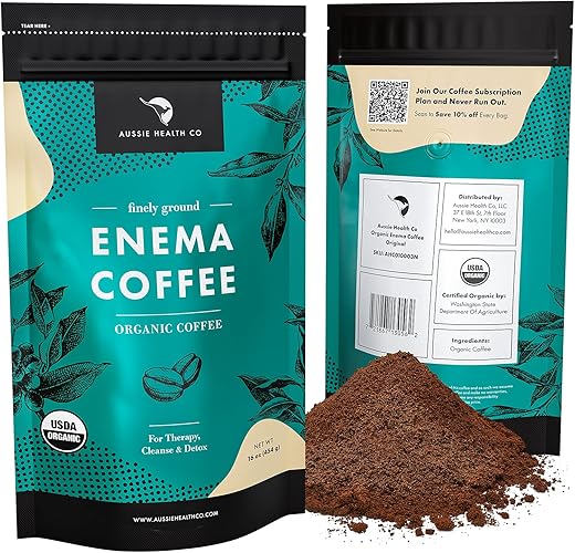 AUSSIE HEALTH CO - Café Orgânico Aussie Health Co Enema – Torrado a 419°, Moído, Limpeza e Desintoxicação – 454g