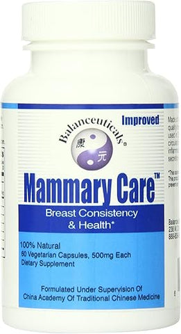 Balanceuticals - Cápsulas de Cuidado Mamário, 500 mg, 60 Unidades – Marca: Mammary Care