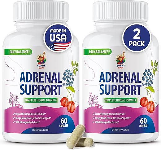 Suporte para a Glândula Adrenal para Gerenciamento do Cortisol – Energia, Tensão e Regulação - SUNNY SAM