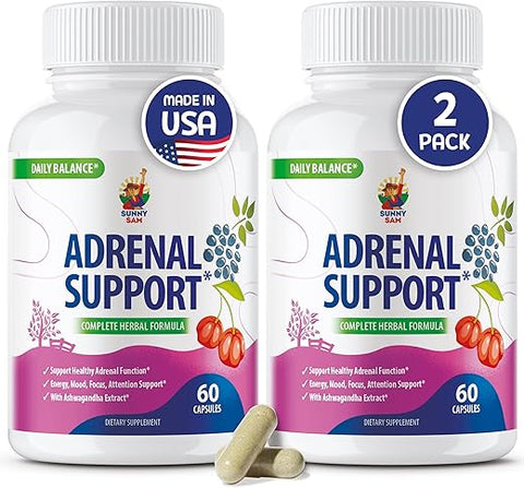 Suporte para a Glândula Adrenal para Gerenciamento do Cortisol – Energia, Tensão e Regulação - SUNNY SAM