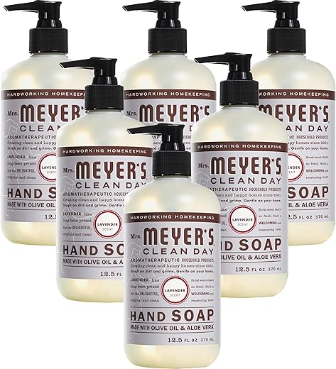 MRS. MEYER'S CLEAN DAY - Mrs. Meyer’s Clean Day Sabonete Líquido para as Mãos, Lavanda, 375 ml (Pack com 6)