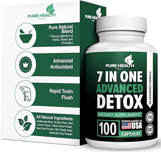 Pure Health Brands - 7-em-1 Limpeza Completa do Corpo – Fórmula Avançada – Detox – 500ml