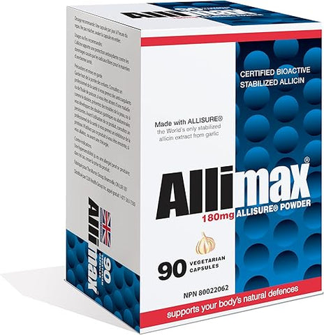 180mg 90 Cápsulas – Suplemento de Alho Allicin para Fortalecer a Imunidade do Corpo. Contém Allicin Bioativo Estabilizado e Potente, Extraído de Fontes Limpas - ALLIMAX