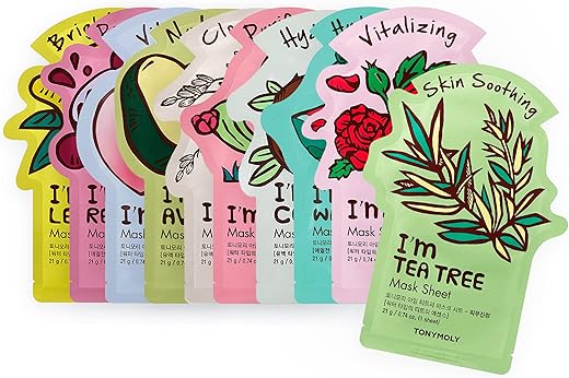 Máscara Facial I’m Real, Pacote com 10 – Hidratação e Nutrição | Marca TONYMOLY - TONYMOLY