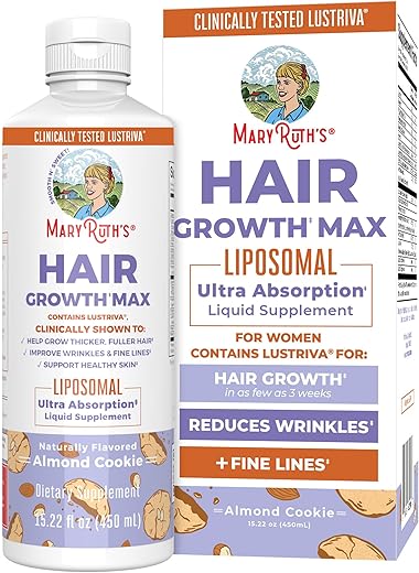 MaryRuth Organics - MaryRuth’s Óleo de Semente de Abóbora Liposomal Biotina 10000mcg – Cabelos Mais Espessos e Pele Saudável – 450ml
