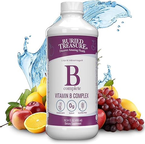 B Complete – 473 ml, Todas as 8 Vitaminas B com B12 Metilada - Buried Treasure