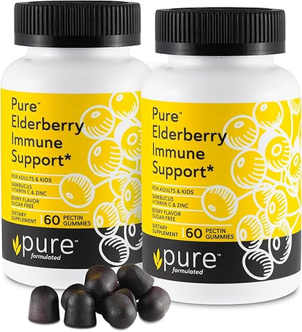 pure formulated - Gomas de Sabugueiro Sambucus com Zinco – Reforço Imunológico – 60 g