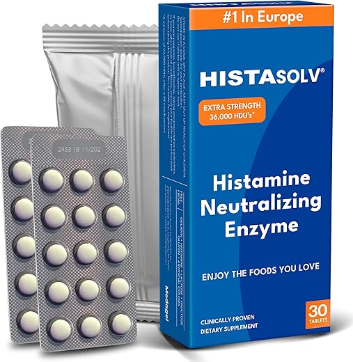 Medagel - HISTAsolv Extra Forte – Suplemento Enzimático DAO para Intolerância Alimentar à Histamina – Alivia Desconforto Digestivo – Tecnologia Patenteada – Fabricado na Áustria – 30 Pack