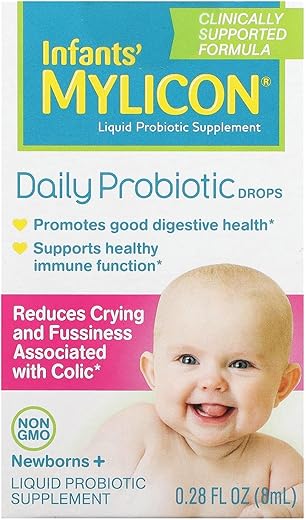 MYLICON - Mylicon Daily Probiotic Drops para Bebês, Alívio de Cólicas e Irritabilidade, 8mL, 21 Doses Diárias