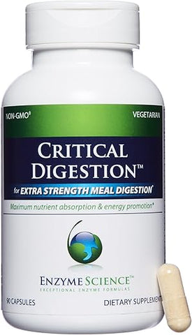 Enzyme Science - Critical Digestion – 90 Cápsulas de Alta Potência para Suporte à Digestão, Inchaço e Indigestão