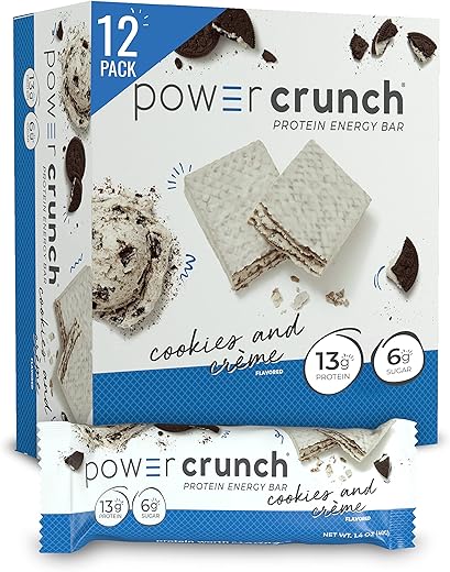 Barra de Energia Proteica Power Crunch, Cookies – 20g de Proteína por Porção