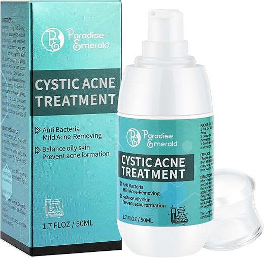 Paradise Emerald - Tratamento Avançado para Acne Cística, Acne Hormonal para Rosto, Costas e Corpo, com Ácido Salicílico e Óleo de Melaleuca, Creme Avançado para Espinhas para Adolescentes