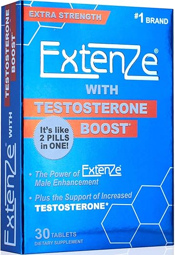 ExtenZe - Testosterone Boost 30ct – Aumente sua Testosterona Naturalmente | Marca Líder em Suplementos
