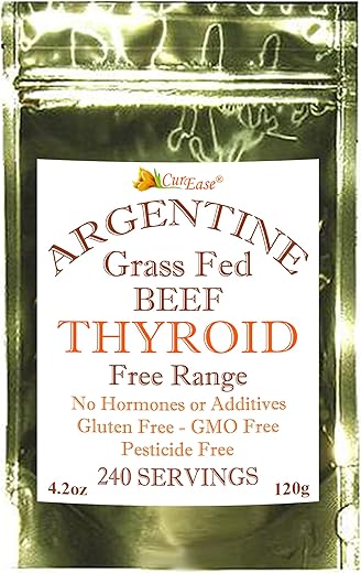 CurEase - Pó de Tireoide Bovina – Alimentação a Base de Pasto – 100g