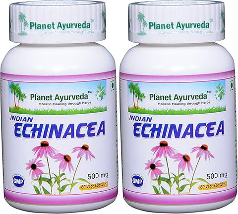 Echinácea Indiana – 2 Frascos (Cada 60 Cápsulas, 500mg) (nos EUA) | Comprar Online - Planet Ayurveda