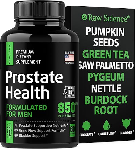 S RAW SCIENCE - Suplemento para a saúde masculina – Lycopene, Saw Palmetto para homens, bloqueador de DHT – Suporte ao trato urinário e bexiga hiperativa