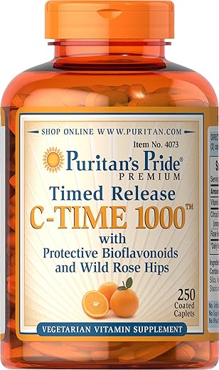 Puritan's Pride - Puritan’s Pride Vitamina C 1000mg com Rose Hips para Suporte Imunológico – 250 Cápsulas