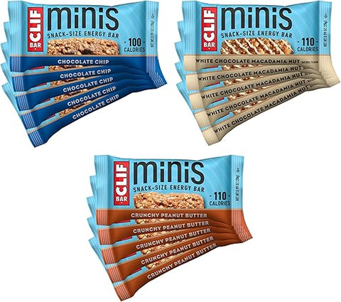 Clif Bar - CLIF BAR Minis – Pack Sortido – Feito com Aveia Orgânica – 4-5g Proteína – Não-OGM – Baseado em Plantas – Barras Energéticas Tamanho Lanche – 28g (30 Unidades)