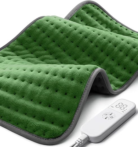 MIKRALE - Aquecedor Elétrico para Alívio de Dor nas Costas, Pescoço e Ombros, Almofadas Térmicas com 6 Configurações de Calor, Desligamento Automático, Opções de Calor Úmido e Seco, Lavável em Máquina, 12″ x 24