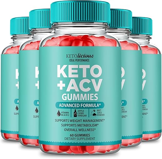 IDEAL PERFORMANCE - Ketolicious Gummies ACV-Keto 1000MG – Extra Forte com Vinagre de Maçã, Vitamina B12 e Romã – KetoLicious Gummy
