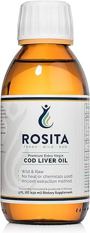 Rosita Real Foods - Óleo de Fígado de Bacalhau Extra Virgem Rosita – Líquido 100ml