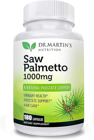 DR. MARTIN'S NUTRITION - Saw Palmetto USA Grown | 180 Cápsulas Saúde Próstata | Crescimento Capilar para Homens