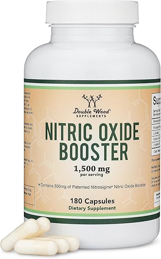 Double Wood Supplements - Suplemento de Óxido Nítrico (Pré-Treino sem Estimulantes) – Impulsionador de Óxido Nítrico com Nitrosigine, L-Arginina e L-Citrulina (Estudos Clínicos Comprovam Aumento do Fluxo de Óxido Nítrico No2) 180g