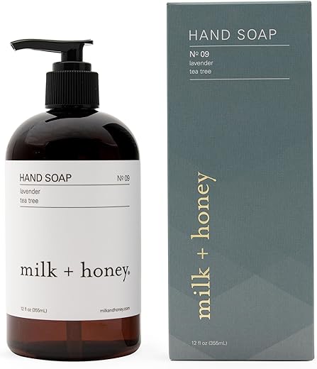 milk + honey - Sabonete Líquido para as Mãos Nº 9 Leite de Mel, Hidratante com Lavanda e Tea Tree, Natural Fresco e Herbáceo, 355 ml