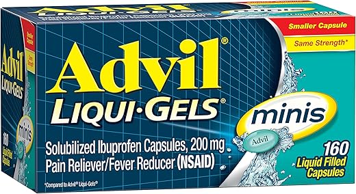 Liqui-Gels Minis: Alívio da Dor e Redutor de Febre para Adultos – 160 Cápsulas Líquidas com Ibuprofeno 200mg - Advil