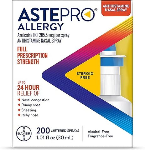 Spray Nasal, Alívio de Alergia 24 Horas, Antialérgico sem Esteroides, Congestão Nasal, Coriza - Astepro