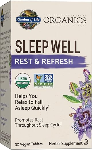 Organics Sleep Well Rest – Suplemento Natural para um Sono Repousante – 60 Cápsulas - Garden of Life