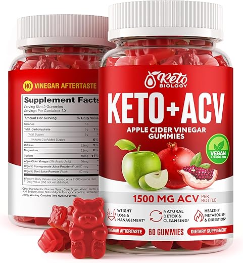 KETO BIOLOGY - Keto ACV Gummies 1500 mg – Gomas de ACV Keto para Perda de Peso 1500 mg
