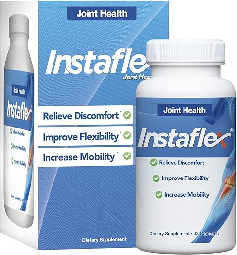 Suplemento de Suporte Articular com Estudo Clínico – Mistura de Alívio Articular de Glucosamina, MSM, Salgueiro Branco, Cúrcuma, Gengibre, Pimenta Caiena, Ácido Hialurônico – 42 Cápsulas - Instaflex