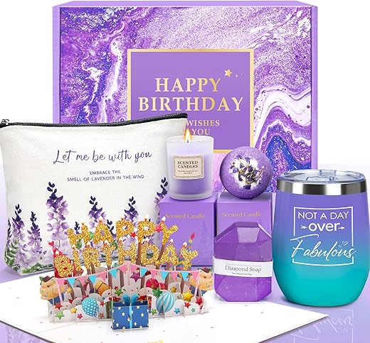 IDEATECH - Presentes de Aniversário para Mulheres – Presentes de Aniversário para Mãe – Presente de Aniversário Feliz para Ela – Presente Único de Aniversário para Melhores Amigas, Irmã, Filha – Cartão de Feliz Aniversário – Banho Relaxante