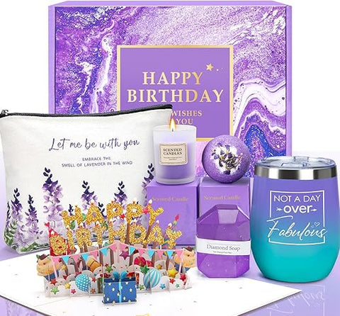 IDEATECH - Presentes de Aniversário para Mulheres – Presentes de Aniversário para Mãe – Presente de Aniversário Feliz para Ela – Presente Único de Aniversário para Melhores Amigas, Irmã, Filha – Cartão de Feliz Aniversário – Banho Relaxante