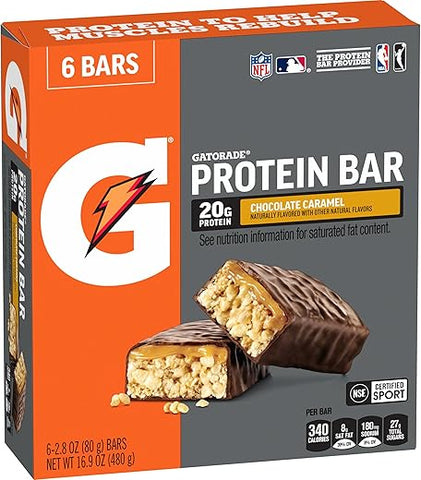 Barra de Proteína GYCO Whey, Chocolate Caramelo, 20g de Proteína, 6 Unidades. A barra de proteína utilizada pela NFL, NBA e MLB agora está disponível para você