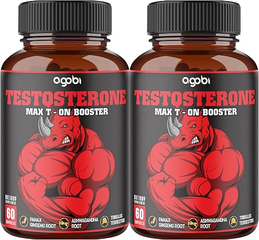 agobi - 2 Pacotes 60 Cápsulas – Impulsionador de Testosterona para Homens, Construção Muscular, Energia